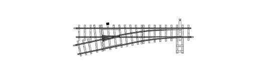 074-4211000 - H0m - Weiche links 12°, 162,3 mm, R 515 mm